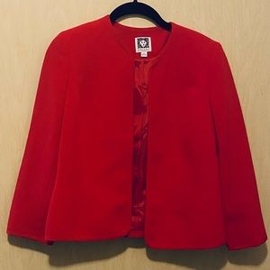 Anne Klein Collarless Open-Front Blazer Size 2